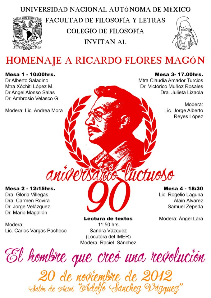 Homenaje a Ricardo Flores Magón por su 90 aniversario luctuoso