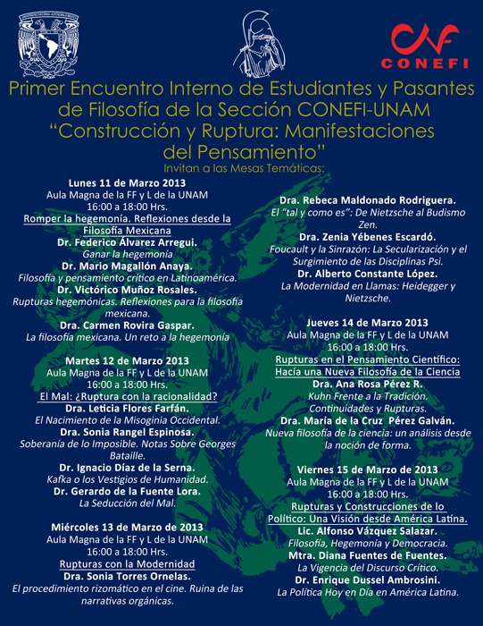 CONEFI UNAM Temáticas 2013