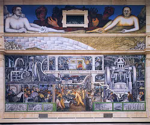 Hombre y Máquina pared sur por Diego Rivera