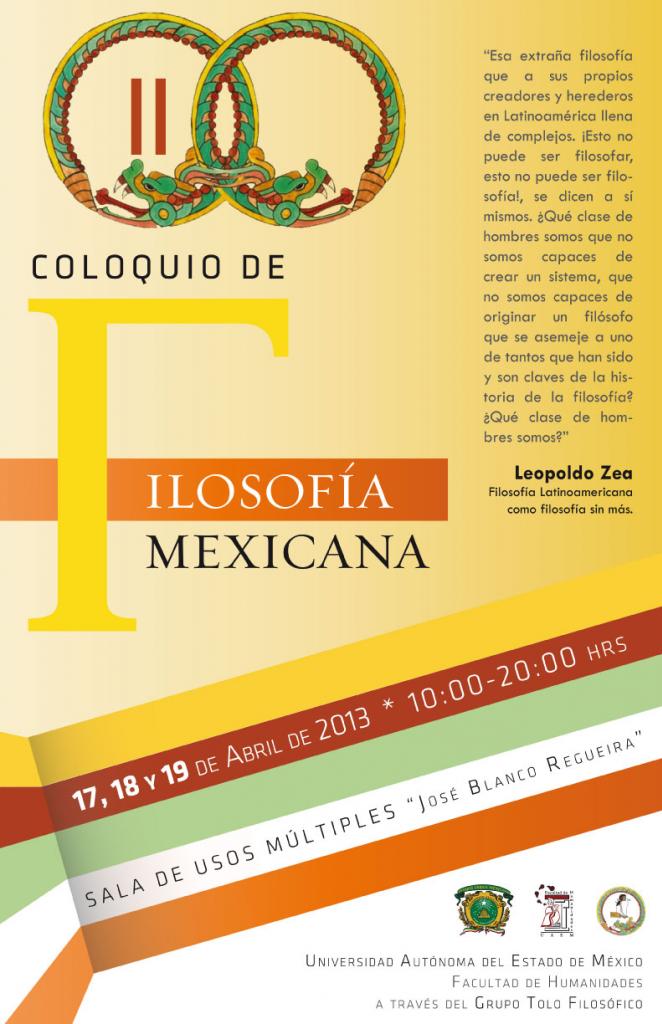 Cartel Segundo Coloquio de Filosofía Mexicana