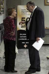 María del Carmen Rovira Gaspar y Miguel Concha Malo, en el Centro Universitario Cultural. Foto: Marco Peláez