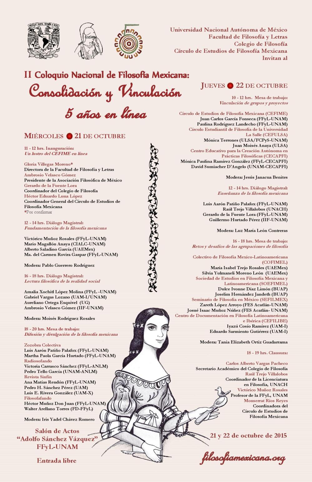 Cartel II Coloquio Nacional CEFIME page